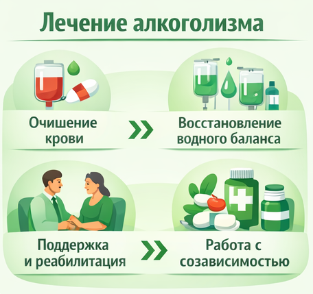 лечение алкоголизма в Клину этапы
